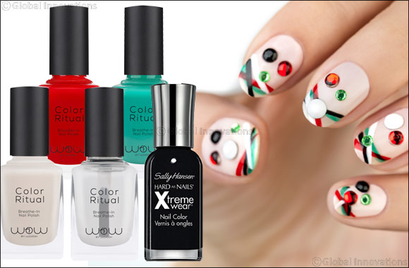 Wojooh Nail Art - U.A.E National Day: Win, Love, Victory
